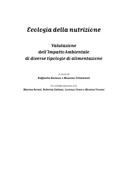 Dossier Ecologia della nutrizione