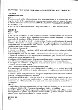 STATUTO DI &ldquo;NEW DANCE CLUB ASSOCIAZIONE SPORTIVA