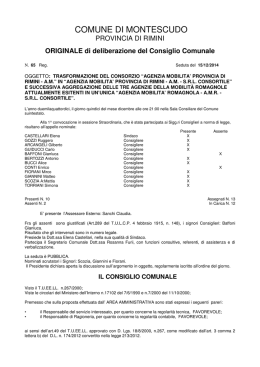 ORIGINALE di deliberazione del Consiglio Comunale