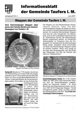Informationsblatt der Gemeinde - Gemeinde Taufers im Münstertal