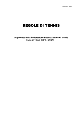 REGOLE DI TENNIS - Associazione Sportiva Dilettantistica Cinecitta