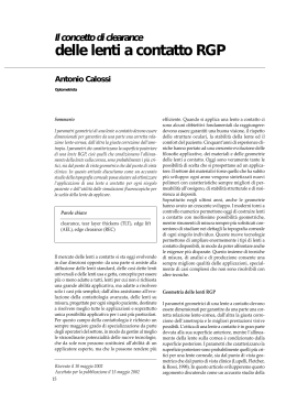 delle lenti a contatto RGP - Universit&agrave; degli Studi Roma Tre