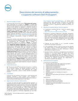 Descrizione del servizio di abbonamento e supporto software Dell