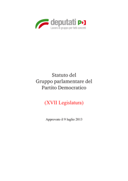 Statuto del Gruppo parlamentare del Partito