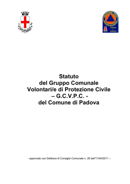 Statuto del Gruppo Comunale Volontari/e di Protezione Civile