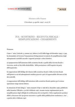 Ministero delle Finanze, circolare n. 97/E del 4