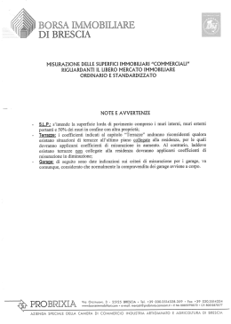 MISURAZIONE DELLE SUPERFICI IMMOBILIARI "COMMERCIALI