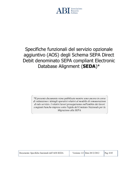 Specifiche funzionali SEDA