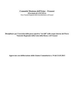 Disciplinare per l`esercizio della pesca sportiva "no kill"