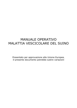 MANUALE OPERATIVO MALATTIA VESCICOLARE DEL SUINO