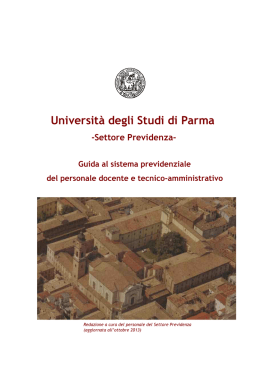 Guida al sistema previdenziale - Università degli Studi di Parma