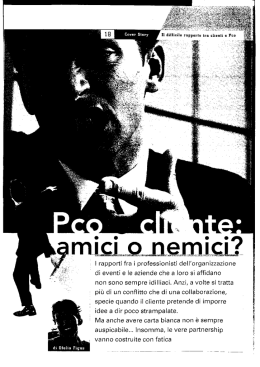 l rapporti tra i professionisti dell`organizzazione di eventi e le