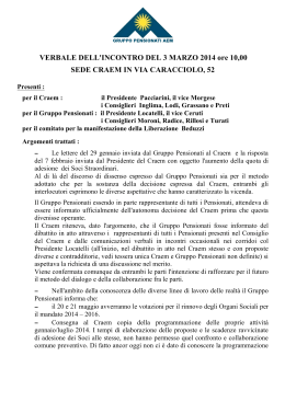 Verbale incontro Milano - Craem 3.03.2014