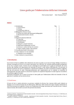 Linee guida per l`elaborazione della tesi triennale