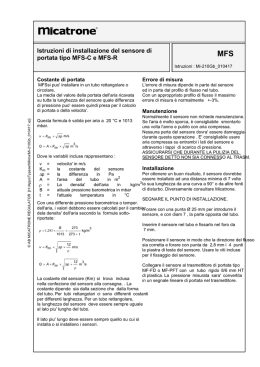 Istruzioni di installazione del sensore di portata tipo MFS-C e MFS-R