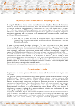 3) Formazione iniziale per i docenti della scuola secondaria