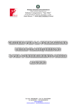 Criteri per la Formazione delle Classi