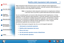Modifica delle impostazioni dal pannello operatore