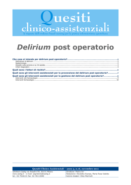 Delirium post operatorio