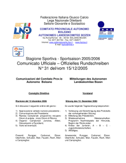 Comunicato Ufficiale - FIGC - Federazione Italiana Giuoco Calcio