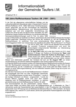 Informationsblatt der Gemeinde - Gemeinde Taufers im Münstertal