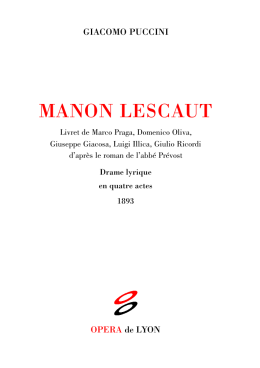 MANON LESCAU T - Opéra de Lyon