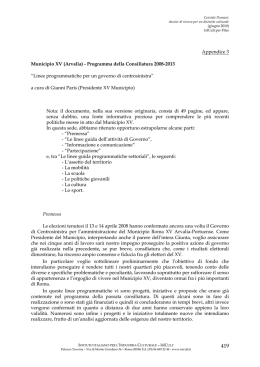 Municipio XV-Programma della Consiliatura