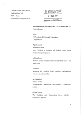 Lettera al Presidente Municipio XV