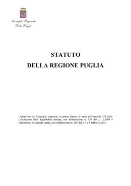 Statuto Regione Puglia - Consiglio delle Autonomie Locali