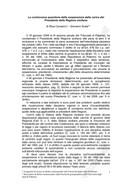La controversa questione della sospensione dalla carica del