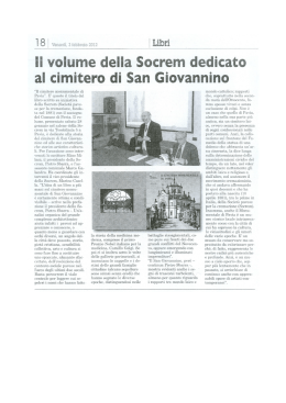 Il volume della SOCREM dedicato al cimitero di San Giovannino