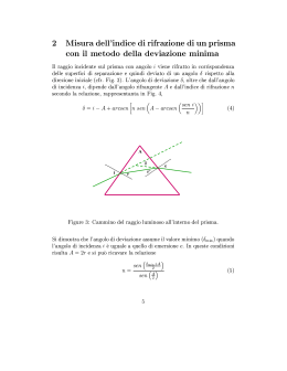 2 Misura dell`indice di rifrazione di un prisma con il metodo della