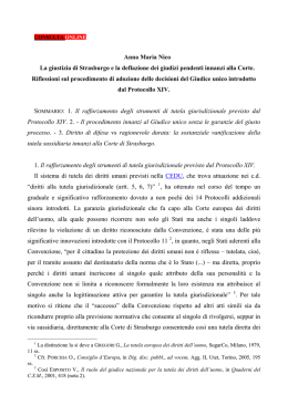 Brevi note sulle decisioni della CEDU ai sensi dell