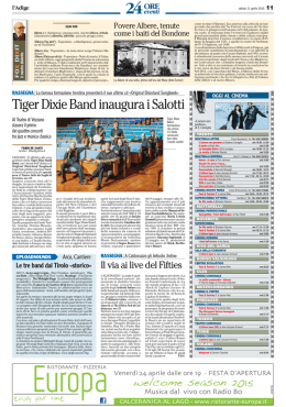 Tiger Dixie Band inaugura i Salotti