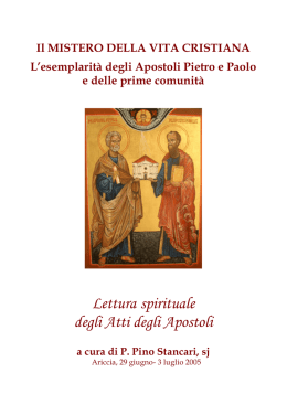 Lettura spirituale degli Atti degli Apostoli