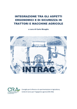 Integrazione tra gli aspetti ergonomici e di sicurezza in - Cra