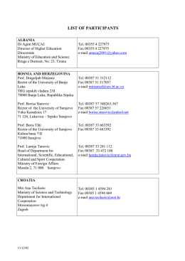LIST OF PARTICIPANTS