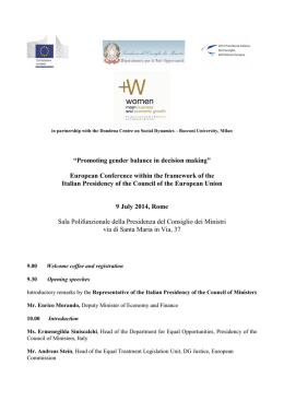 &ldquo;Promoting gender balance in decision making&rdquo; European