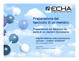 Preparazione del fascicolo di un membro - ECHA