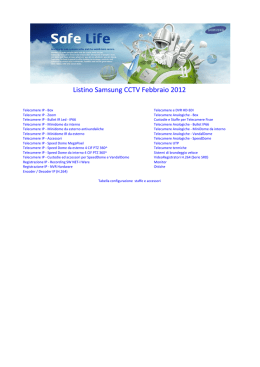 Listino Samsung CCTV Febbraio 2012