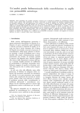 Un`analisi peudo bidimensionale della consolidazione in. argille con