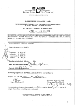 IL DIRETTORE DELLA UOC ` S.A.R.
