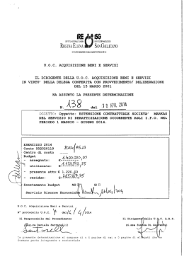 U.O.C. ACQUISIZIONE BENI E SERVIZI IL DIRIGENTE DELLA