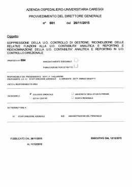 soppressione della u.o. controllo di gestione, riconduzione delle