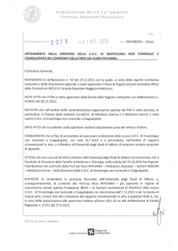 AFFIDAMENTO DELLA DIREZIONE DELLA U.O.C. DI