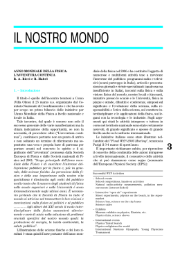 IL NOSTRO MONDO - Società Italiana di Fisica