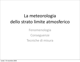 La meteorologia dello strato limite atmosferico