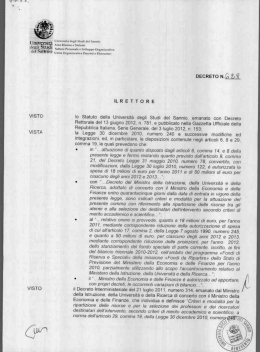 Decreto Rettorale del 9 luglio 2015, n. 628