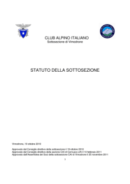 STATUTO DELLA SOTTOSEZIONE