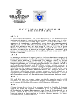 STATUTO DELLA SOTTOSEZIONE DI